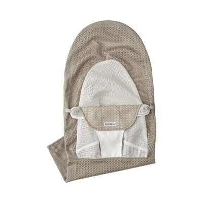 Stoffen zitting wipstoeltje Mesh Grijsbeige wit