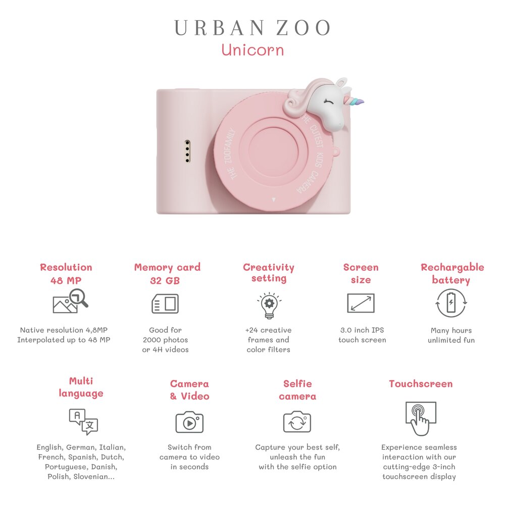 Digitale kindercamera - Urban Zoo unicorn