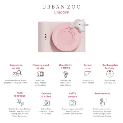 Digitale kindercamera - Urban Zoo unicorn