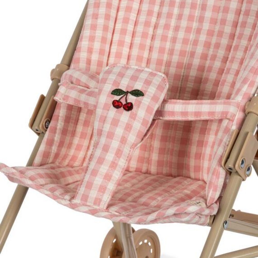 Poppenwagen Powder pink check