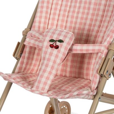 Poppenwagen Powder pink check