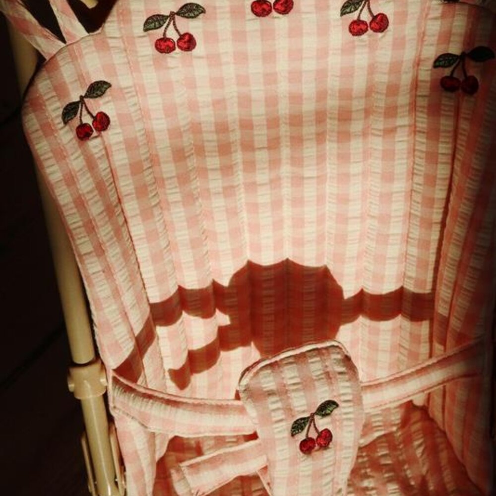 Poppenwagen Powder pink check
