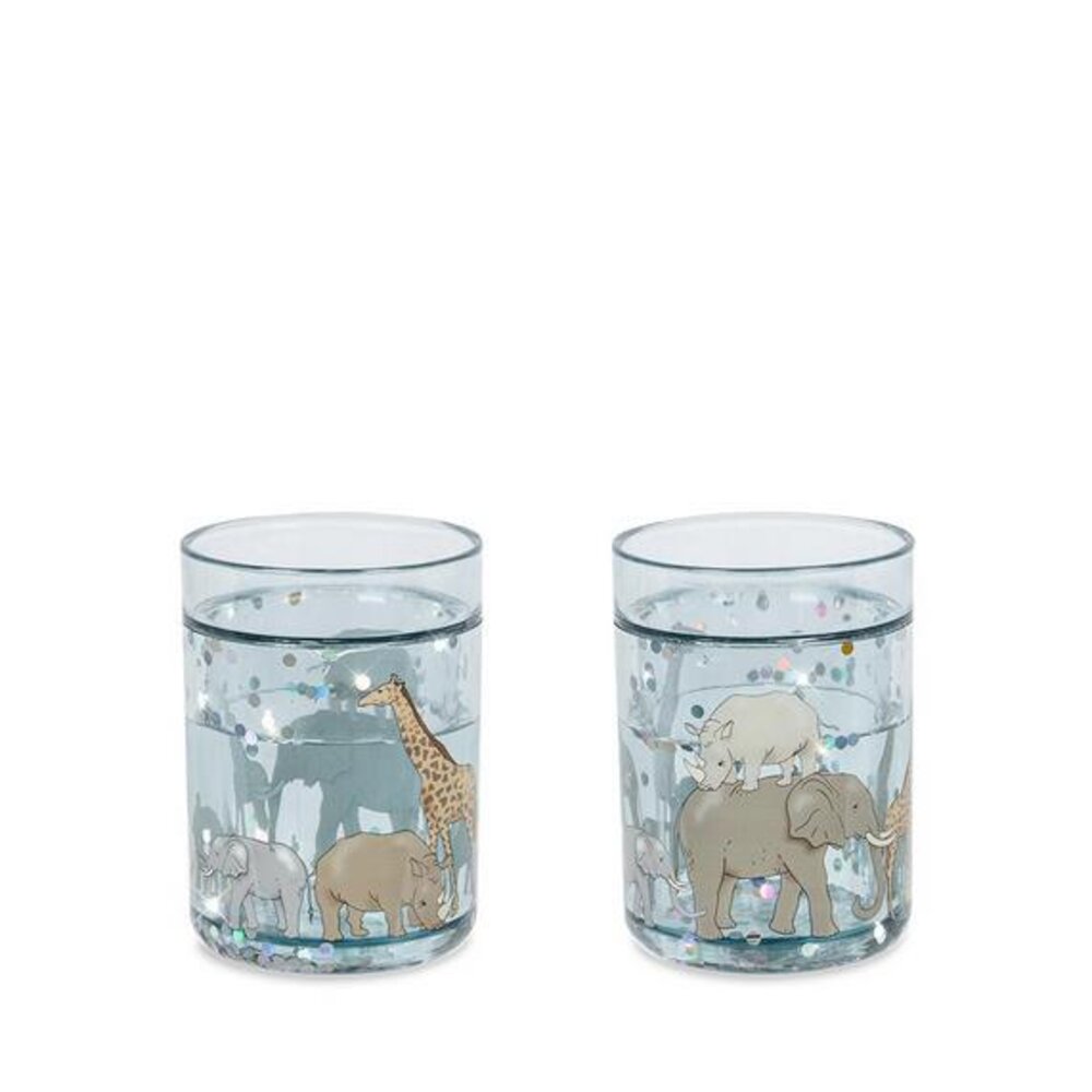 2 pack glitter bekers Safari