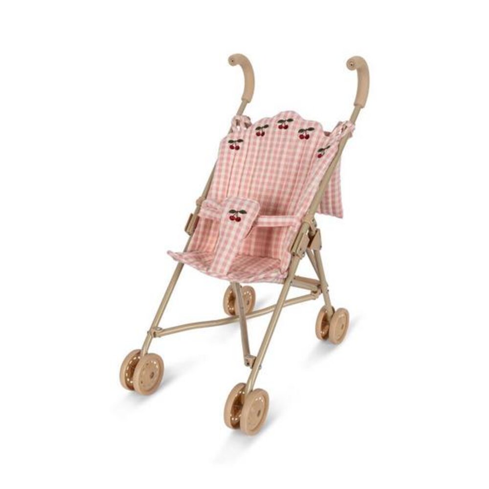 Poppenwagen Powder pink check