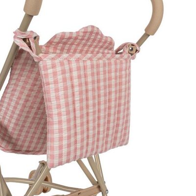 Poppenwagen Powder pink check