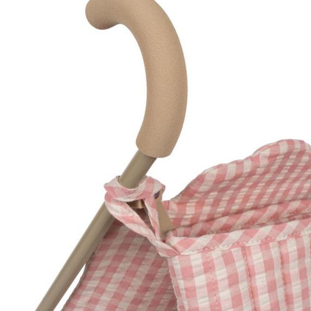 Poppenwagen Powder pink check