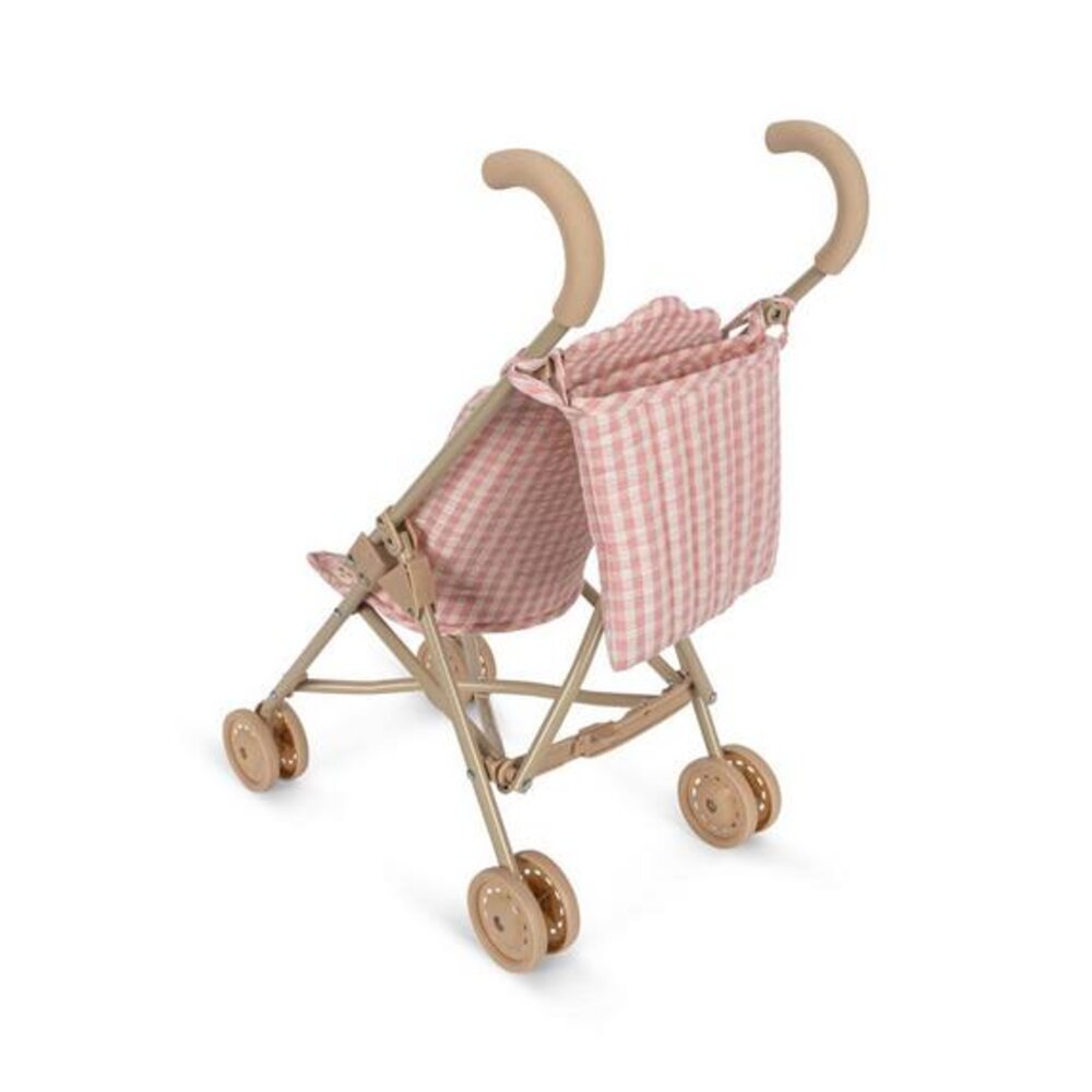 Poppenwagen Powder pink check