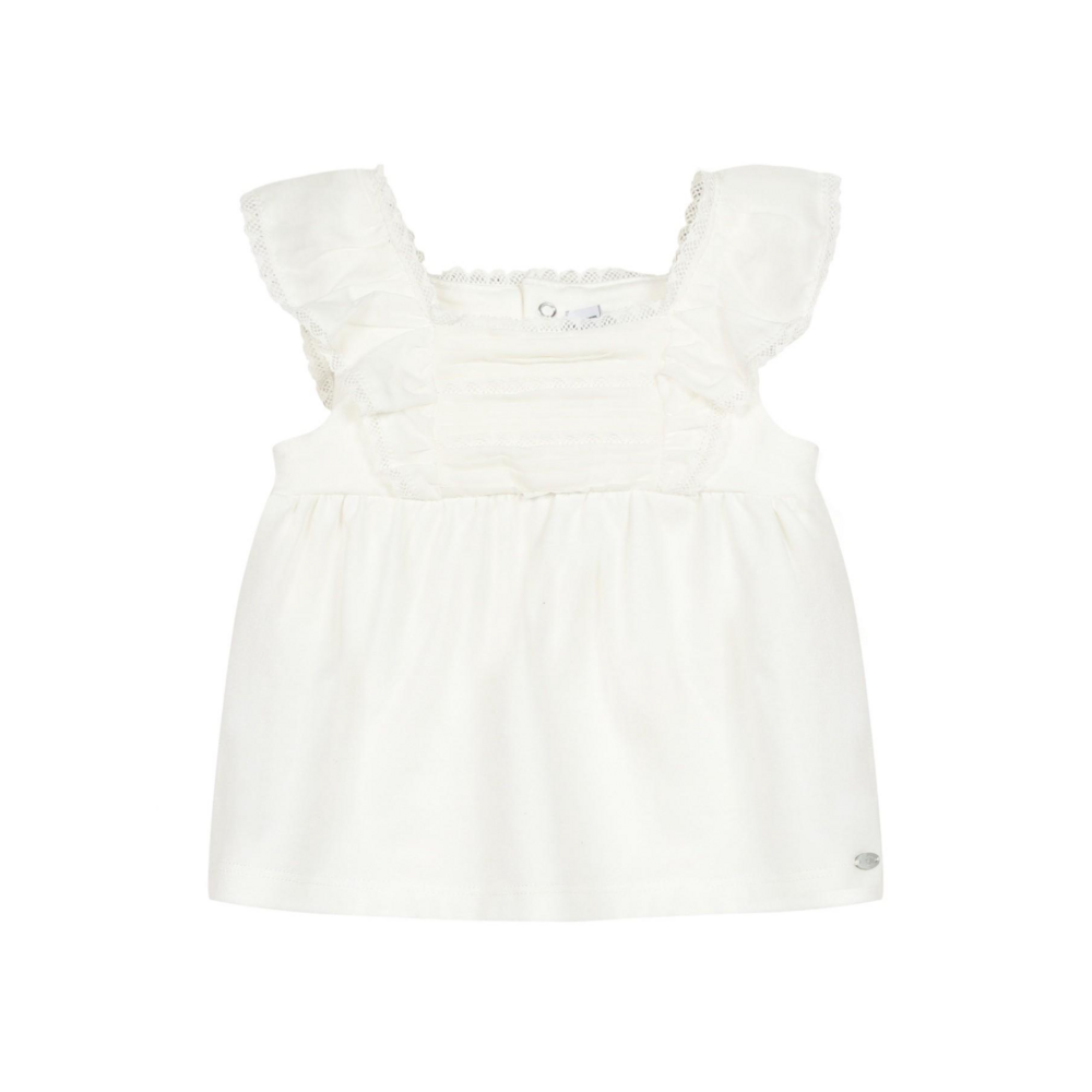 T-shirt ecru met kant Ecru
