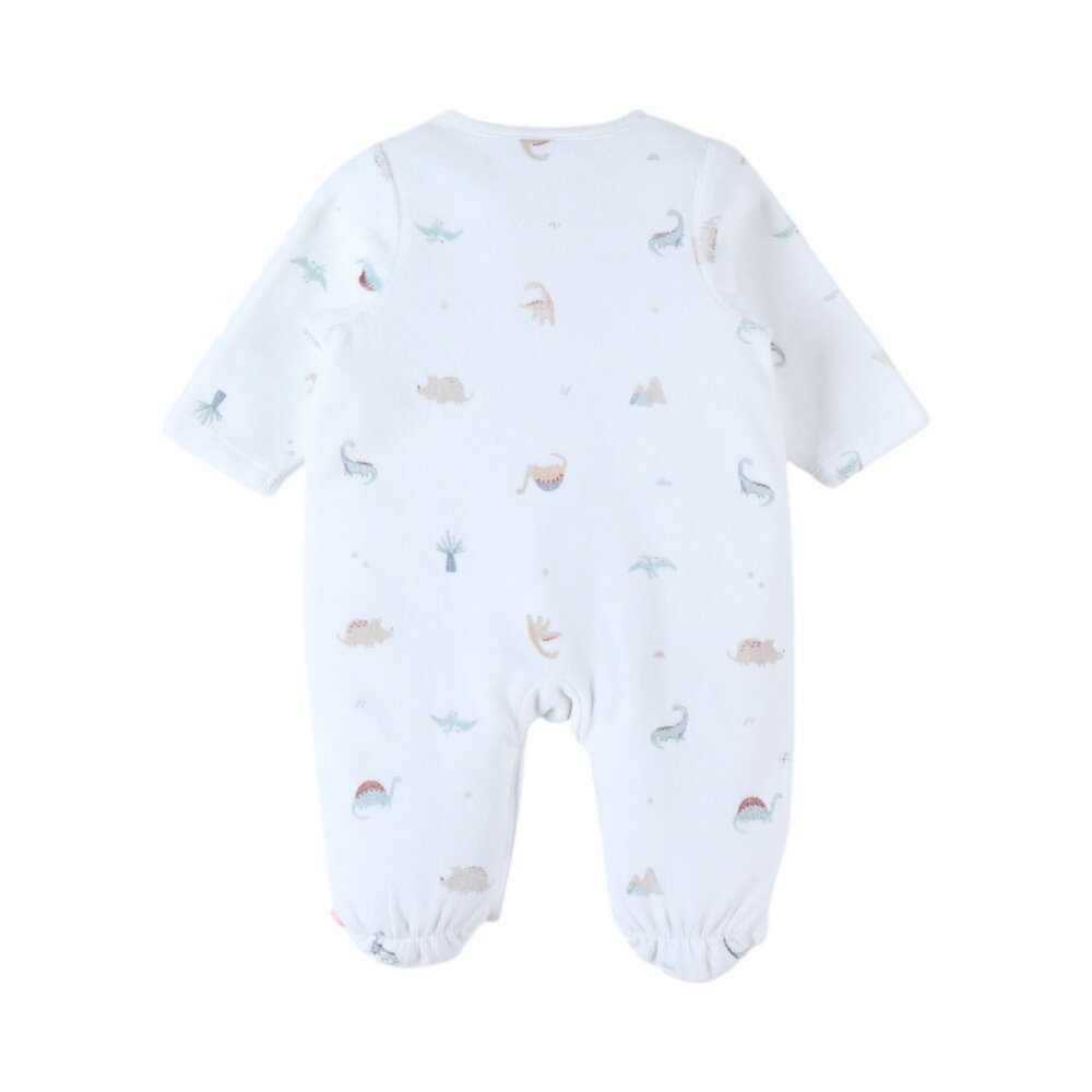 Pyjama Smart Dino velours Wit