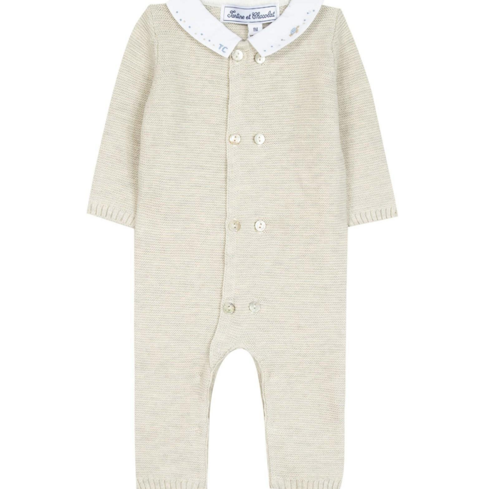 Babypakje Beige met dubbele knoopjes Beige