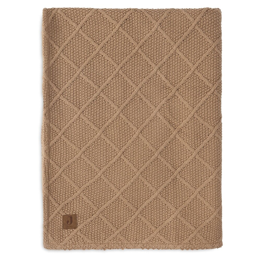Deken Ledikant 100x150cm Check Knit Biscuit/Teddy F