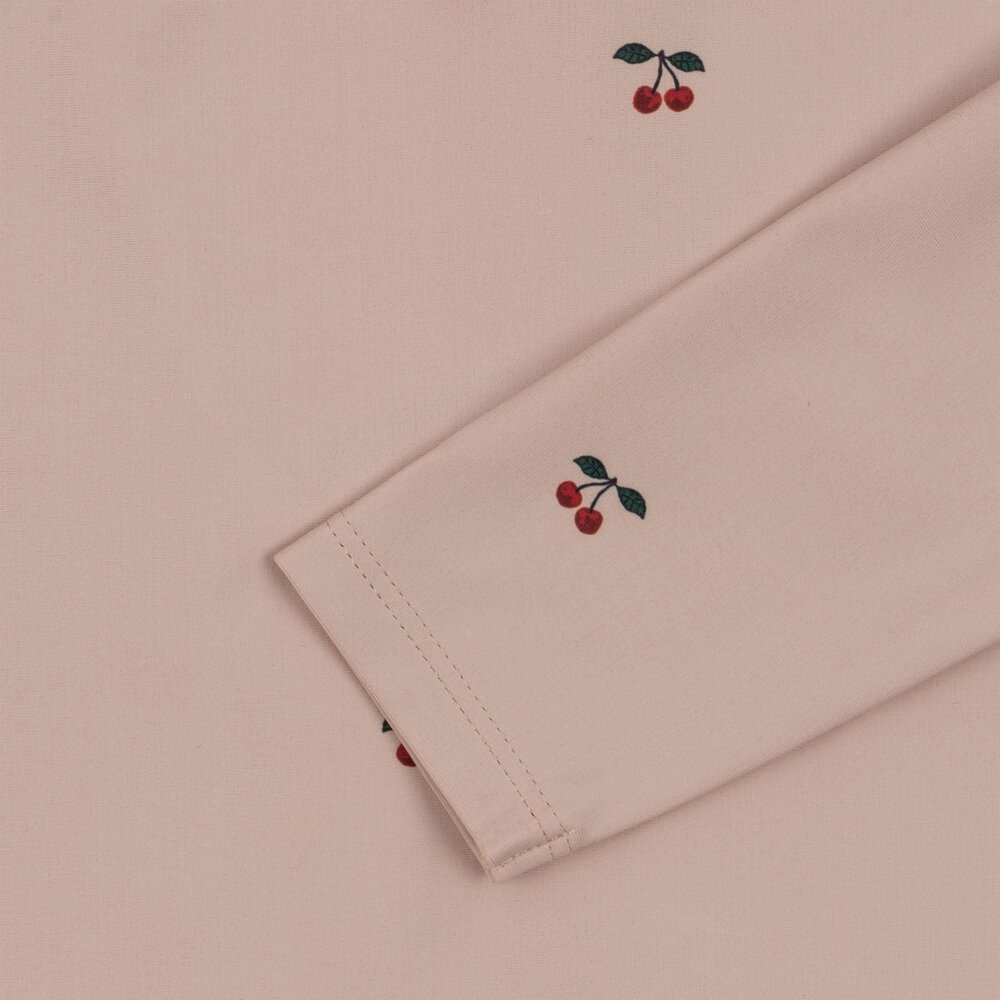 Badpak lange mouwen en ruches - Manuca Cherry blush