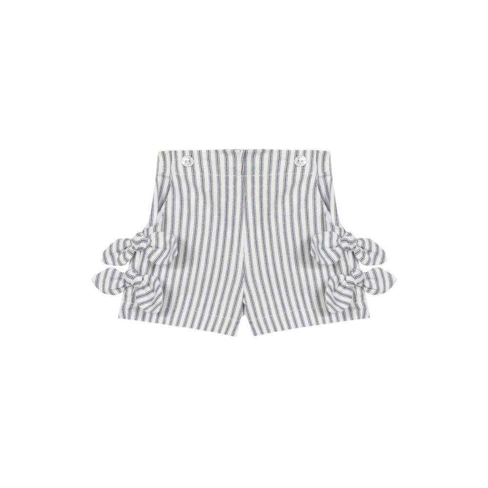 Shortje blauw/wit gestreept blauw