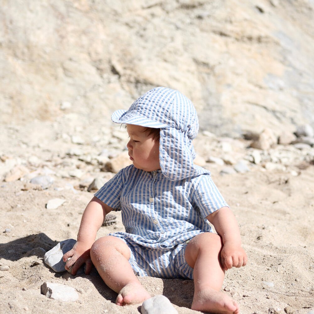 Ace romper gots glacier stripe