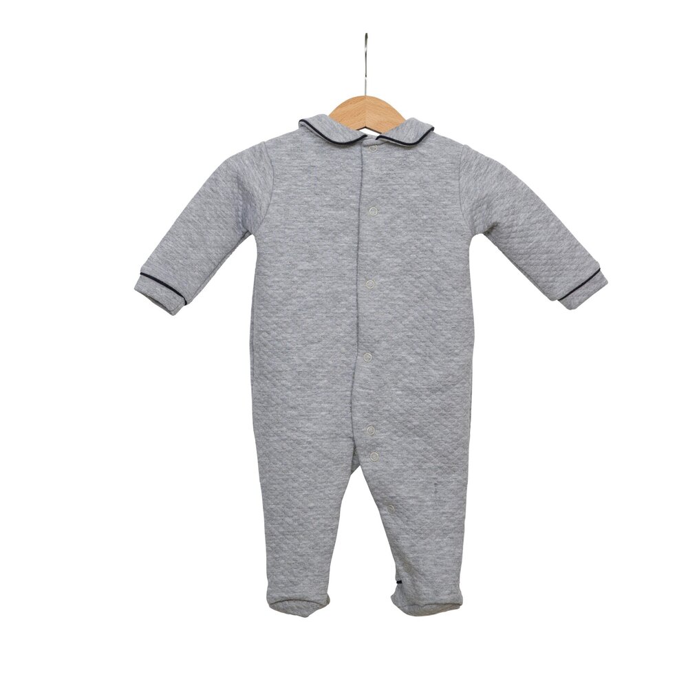 Babypakje Adrien losange met navy bies Grijs