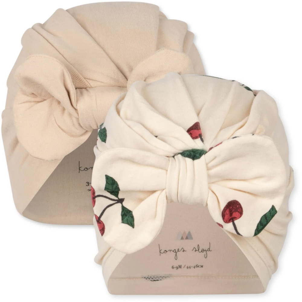 Basic 2 pack bambi bunnet gots ma grande cerise/nouvelle peach