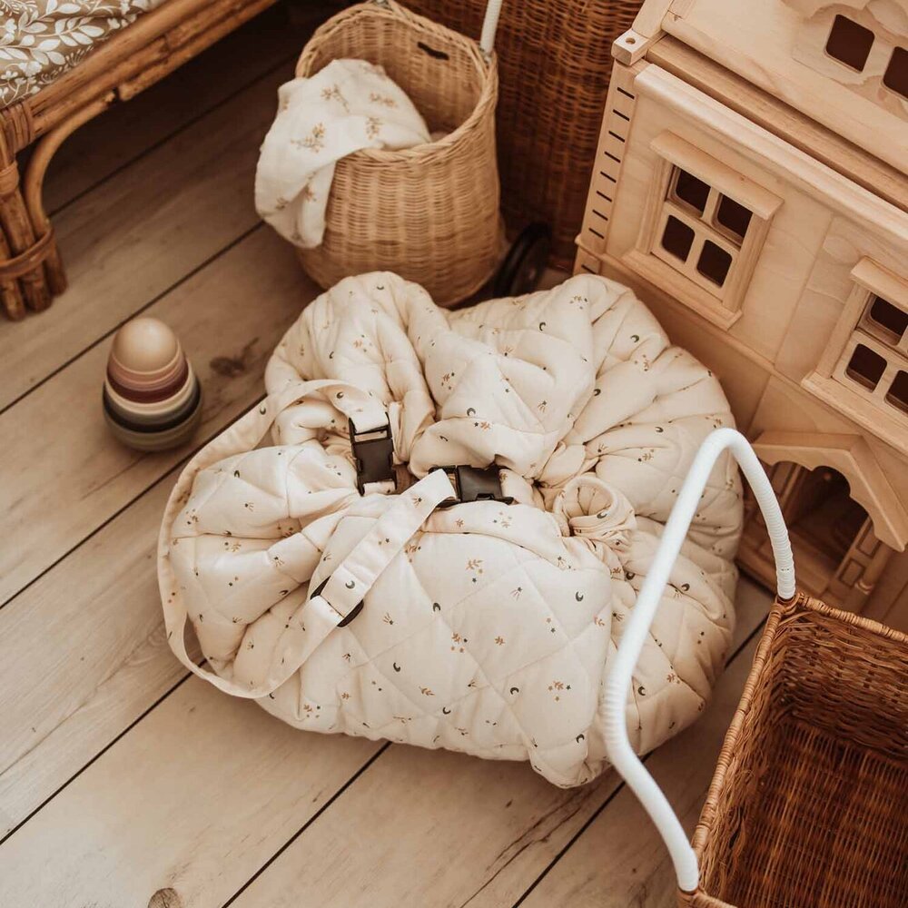 Opbergzak - Speelmat Baby Soft - organic cotton - 120 cm Moon