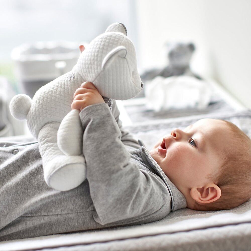 Muzikale teddybeer Hector Crystal grey