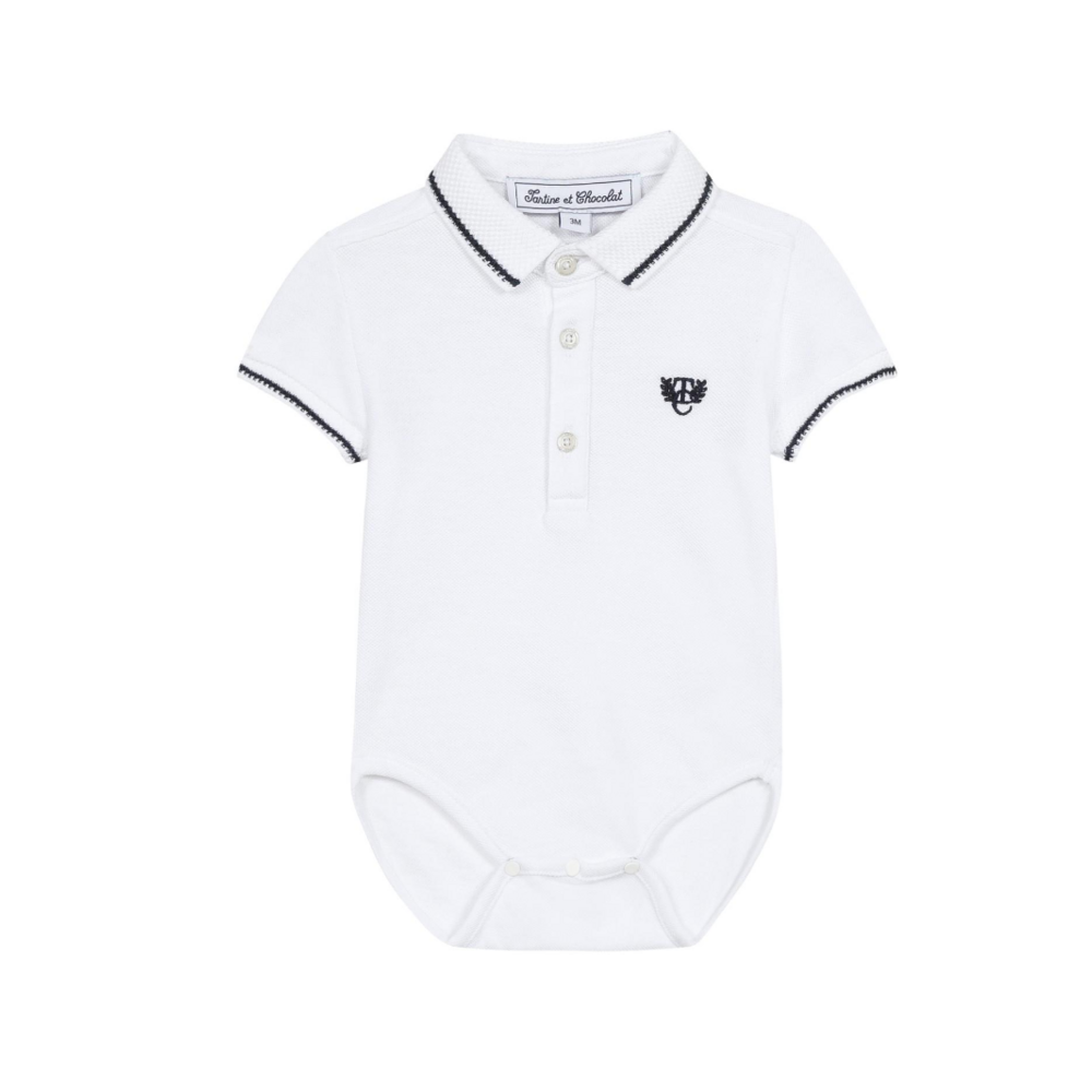 Body polo model wit Wit
