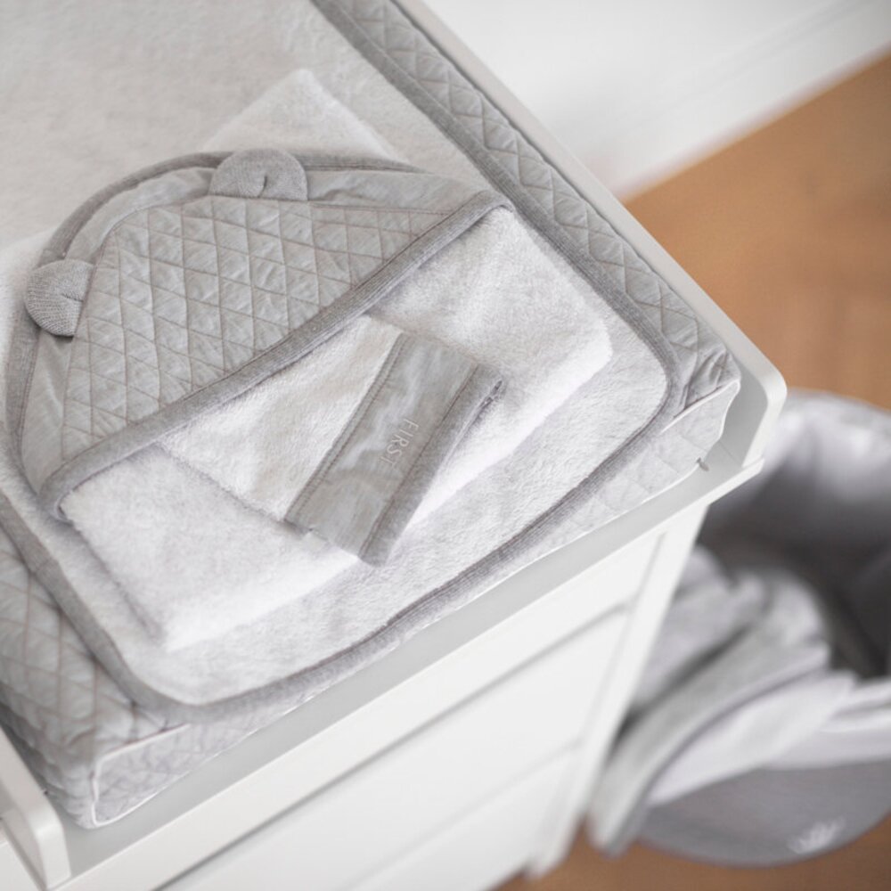 Badcape met washandje Arne Moonlight grey
