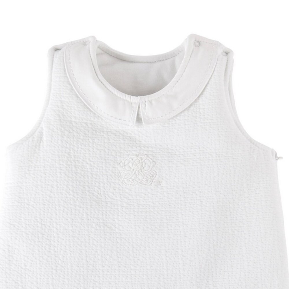 Slaapzak 60cm kraag - Gewafeld Cotton white