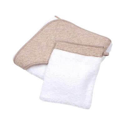 Chevron badcape & washandje Light Camel