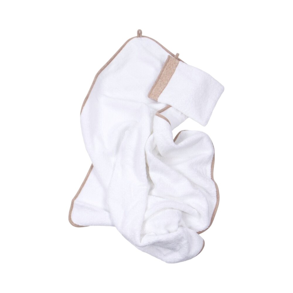 Chevron badcape & washandje Light Camel