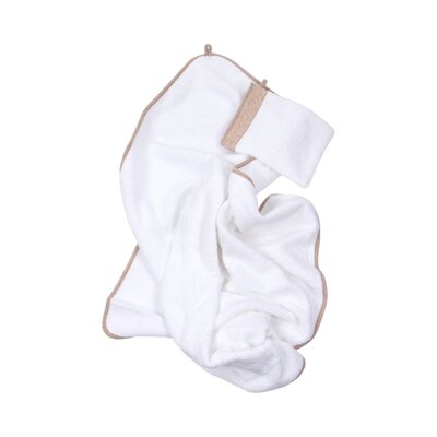Chevron badcape & washandje Light Camel