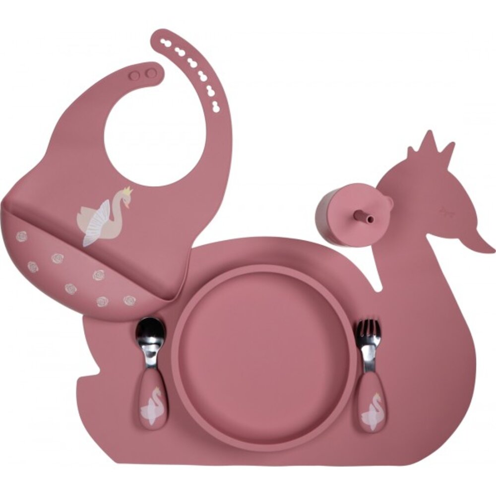 Silicone placemat Swan Dusty Rose