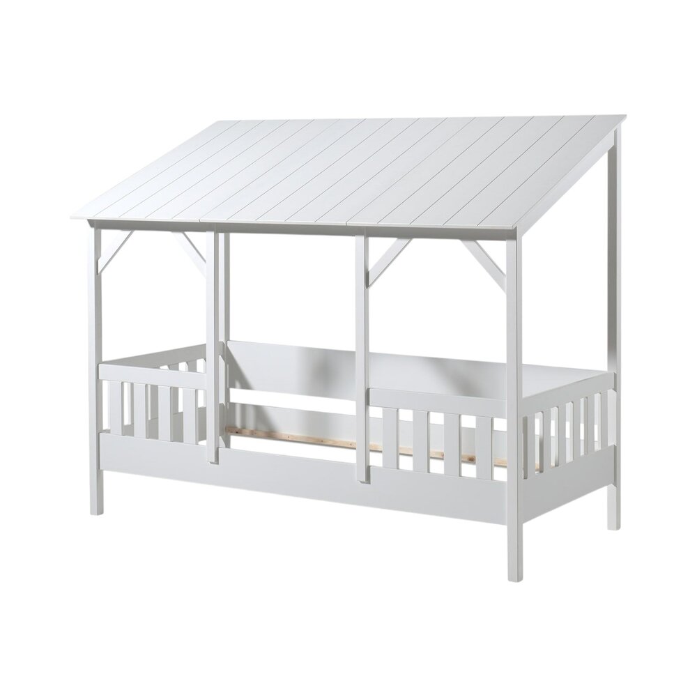 Huisbed schuin dak 90x200cm Wit