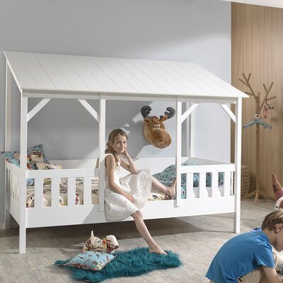 Huisbed schuin dak 90x200cm Wit