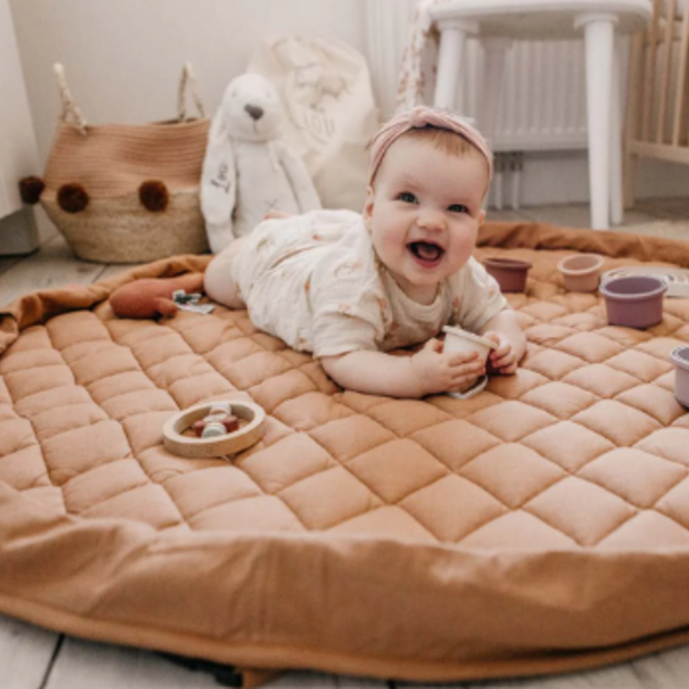 Opbergzak - Speelmat Baby Soft - organic cotton - 120 cm Tawny brown
