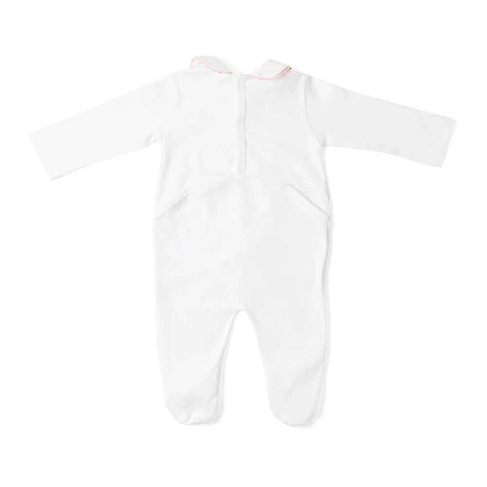 Babypakje Sam wit serpentinekraagje Wit-roze