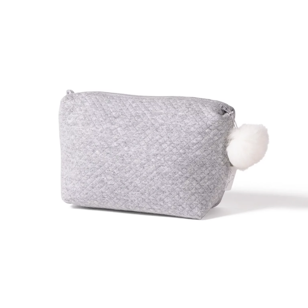 Toilettas Féline pompon losange met pompon 26x15x8cm  Grijs