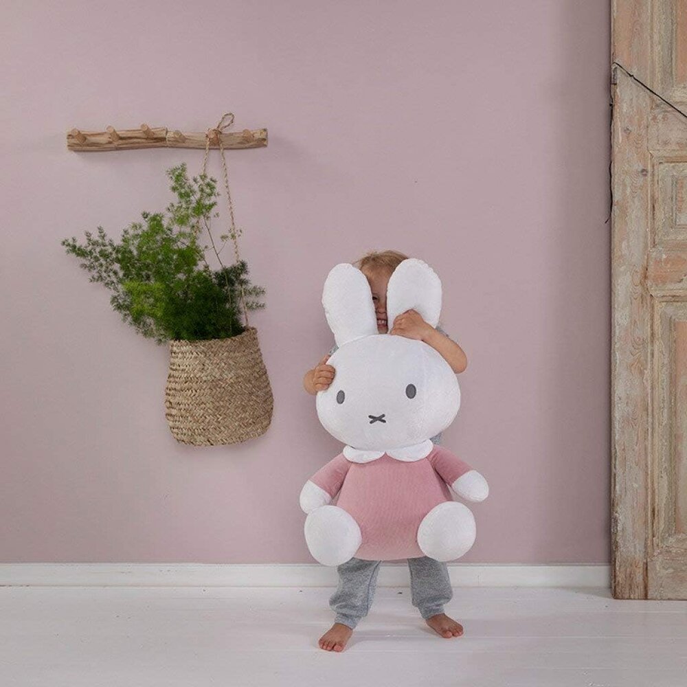 Knuffel nijntje pink baby rib 60cm