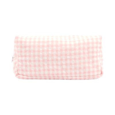 Toilettas Charlie vichy M = 26X12X8,5 cm Wit-roze
