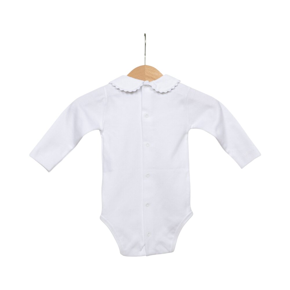 Body Manuel met serpentinekraag wit/wit lange mouw Wit
