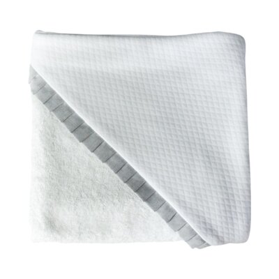 Kaphanddoek met oxford detail Wit-grijs
