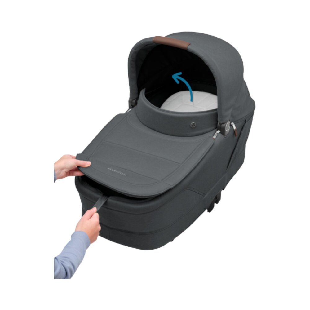 Kinderwagen Oxford+ Twillic Graphite (dark frame + brown leather)