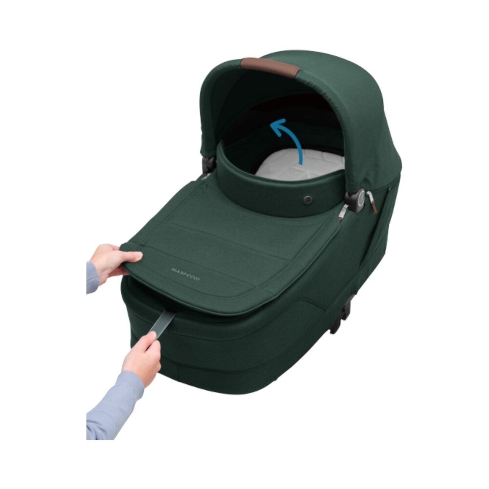 Kinderwagen Oxford+ Twillic Green (dark frame + brown leahter)