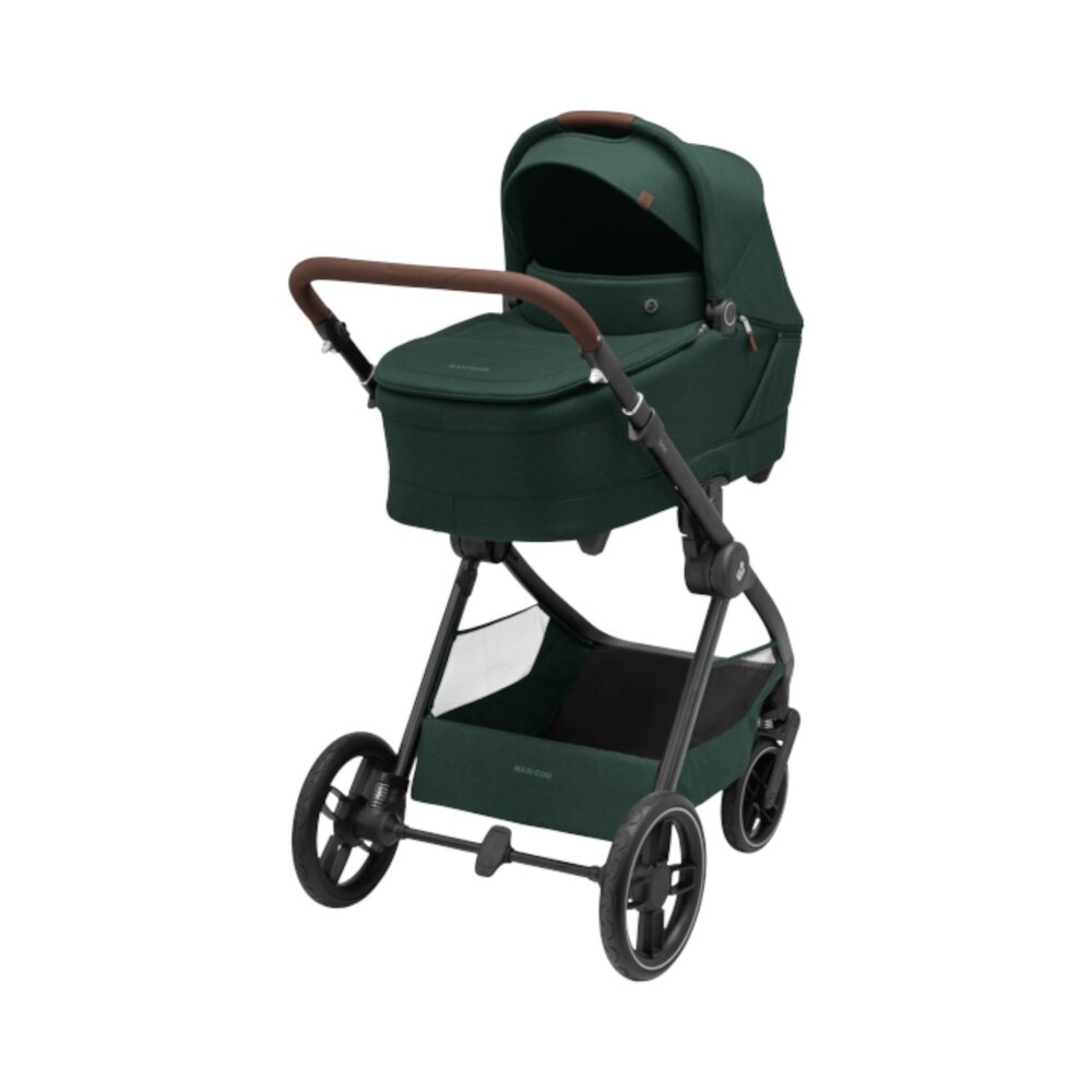 Kinderwagen Oxford+ Twillic Green (dark frame + brown leahter)