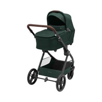 Kinderwagen Oxford+ Twillic Green (dark frame + brown leahter)