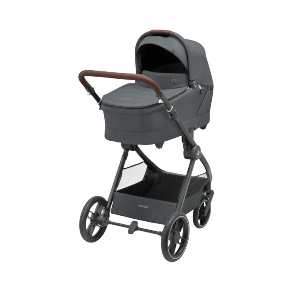 Kinderwagen Oxford+ Twillic Graphite (dark frame + brown leather)