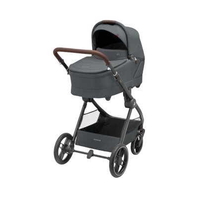 Kinderwagen Oxford+ Twillic Graphite (dark frame + brown leather)