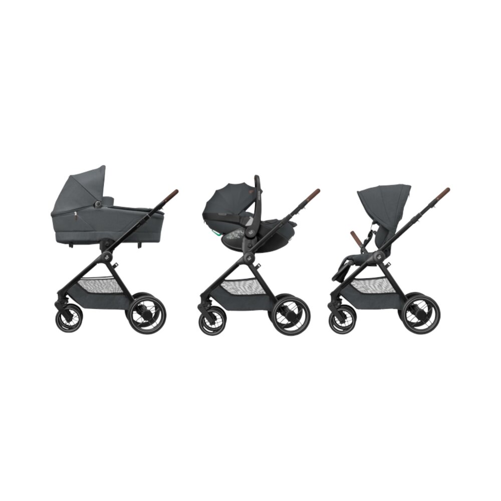 Kinderwagen Oxford Twillic Graphite (dark frame + brown leather)