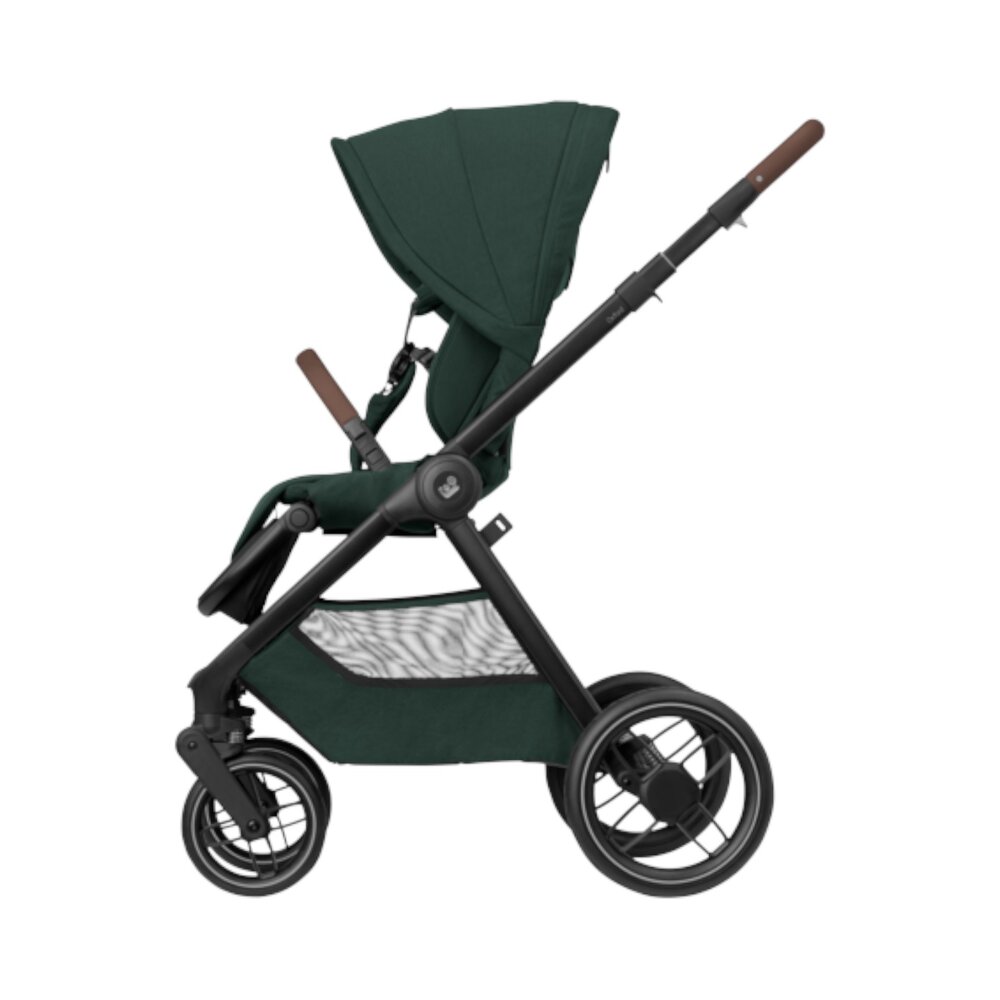 Kinderwagen Oxford+ Twillic Green (dark frame + brown leahter)