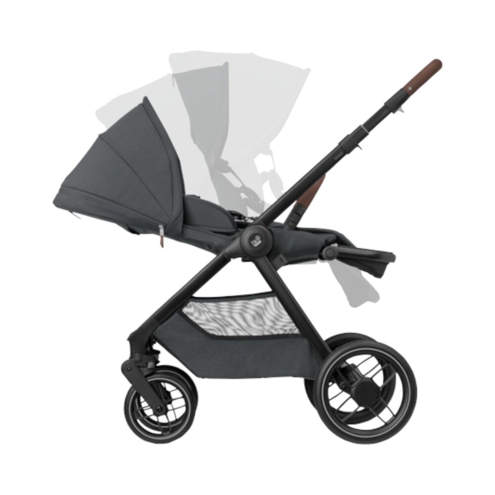 Kinderwagen Oxford Twillic Graphite (dark frame + brown leather)