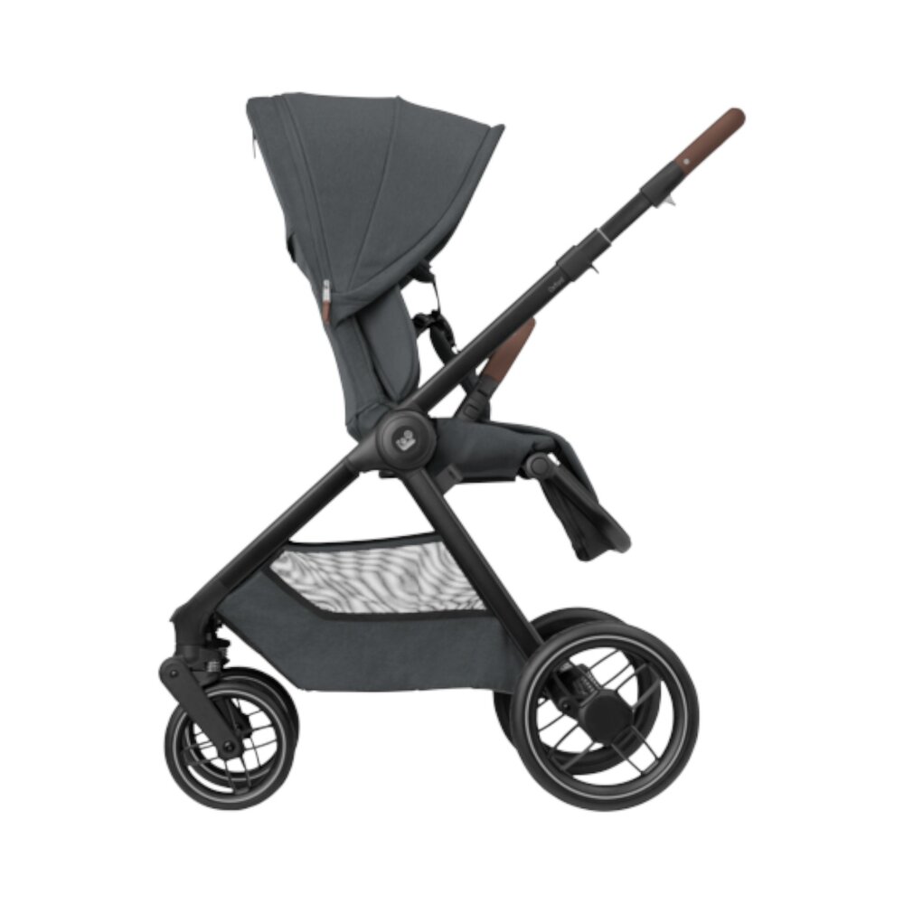 Kinderwagen Oxford Twillic Graphite (dark frame + brown leather)