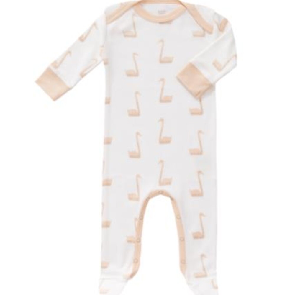 Pyjama met voet 3-6M Swan pale peach