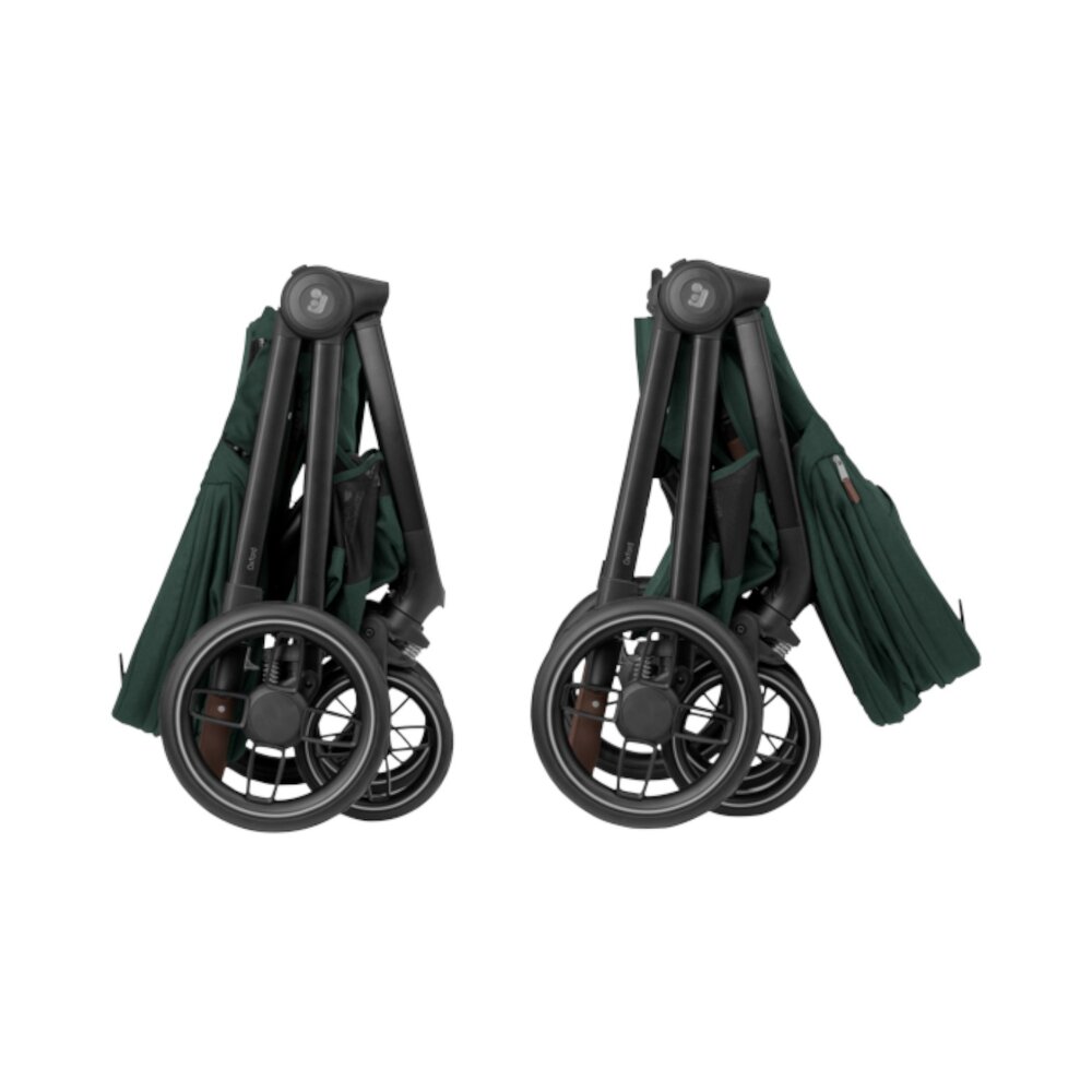 Kinderwagen Oxford Twillic Green (dark frame + brown leahter)